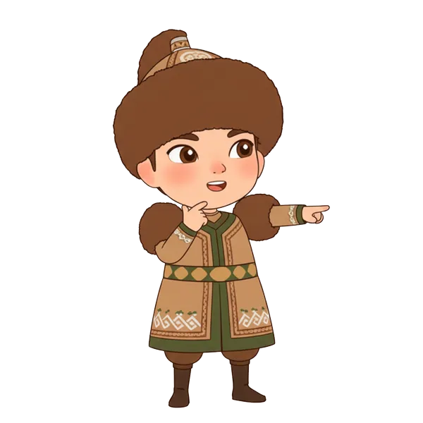 Маскот-мальчик с книгой об Олонхо