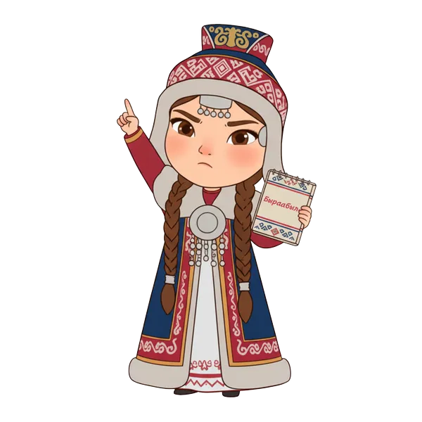 Маскот-девочка указывает на правила