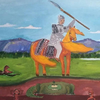 Богатырь и его огненная лошадь