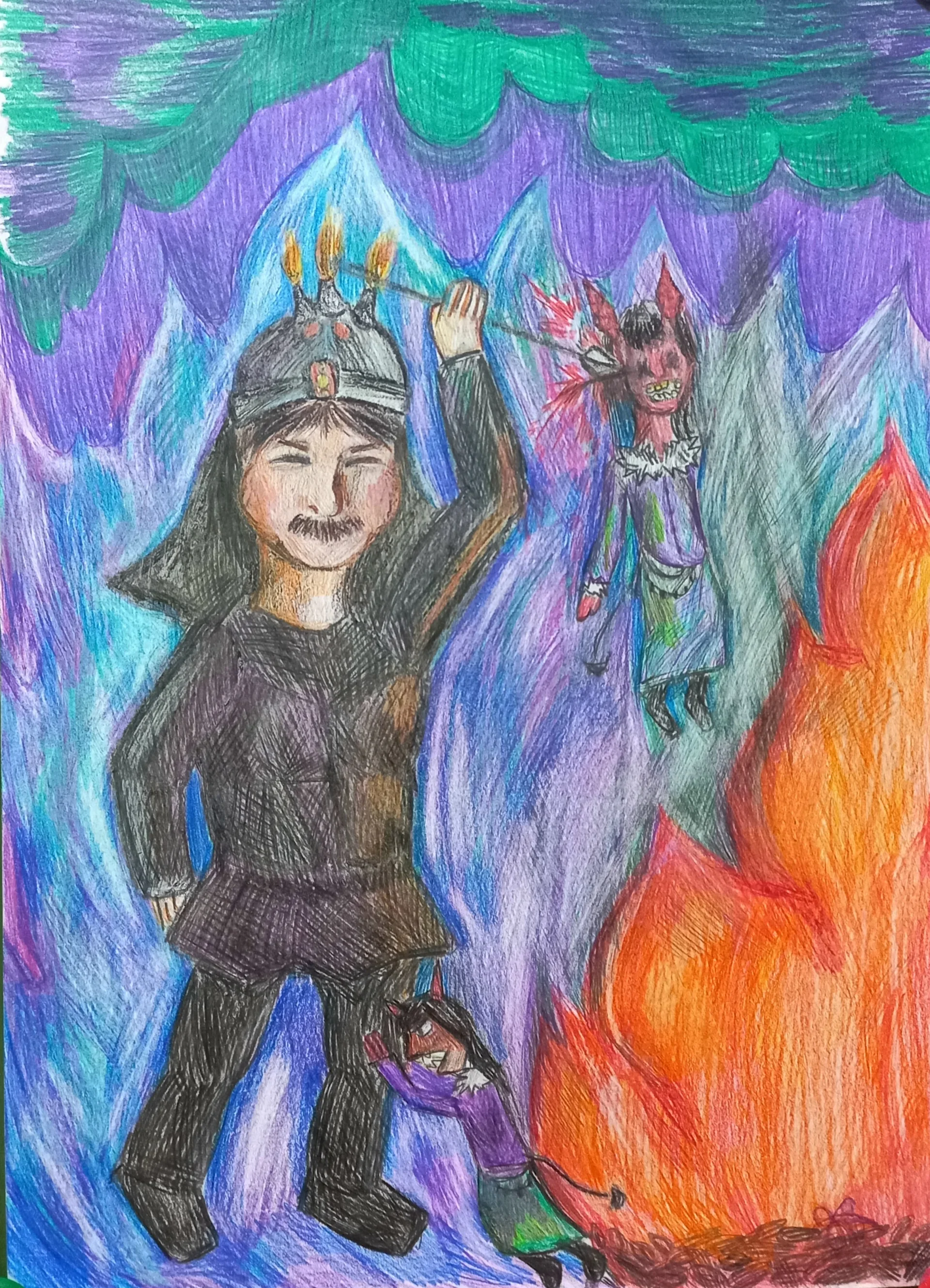 Нюргун Боотур сражается с чудовищами среднего мира