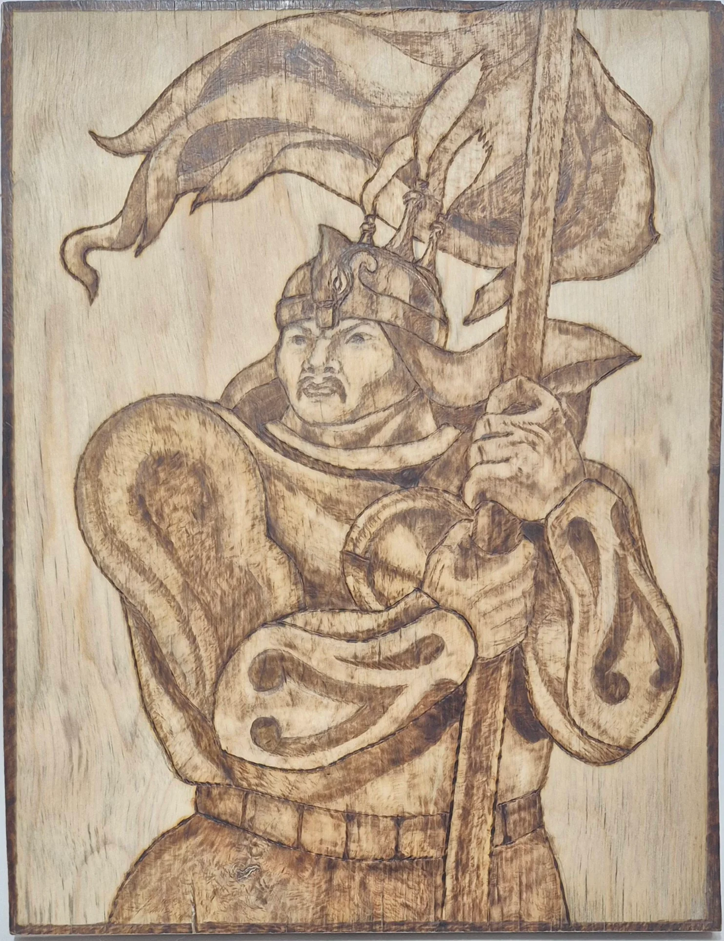 Выжигание на дереве "Улуу Бухатыыр"